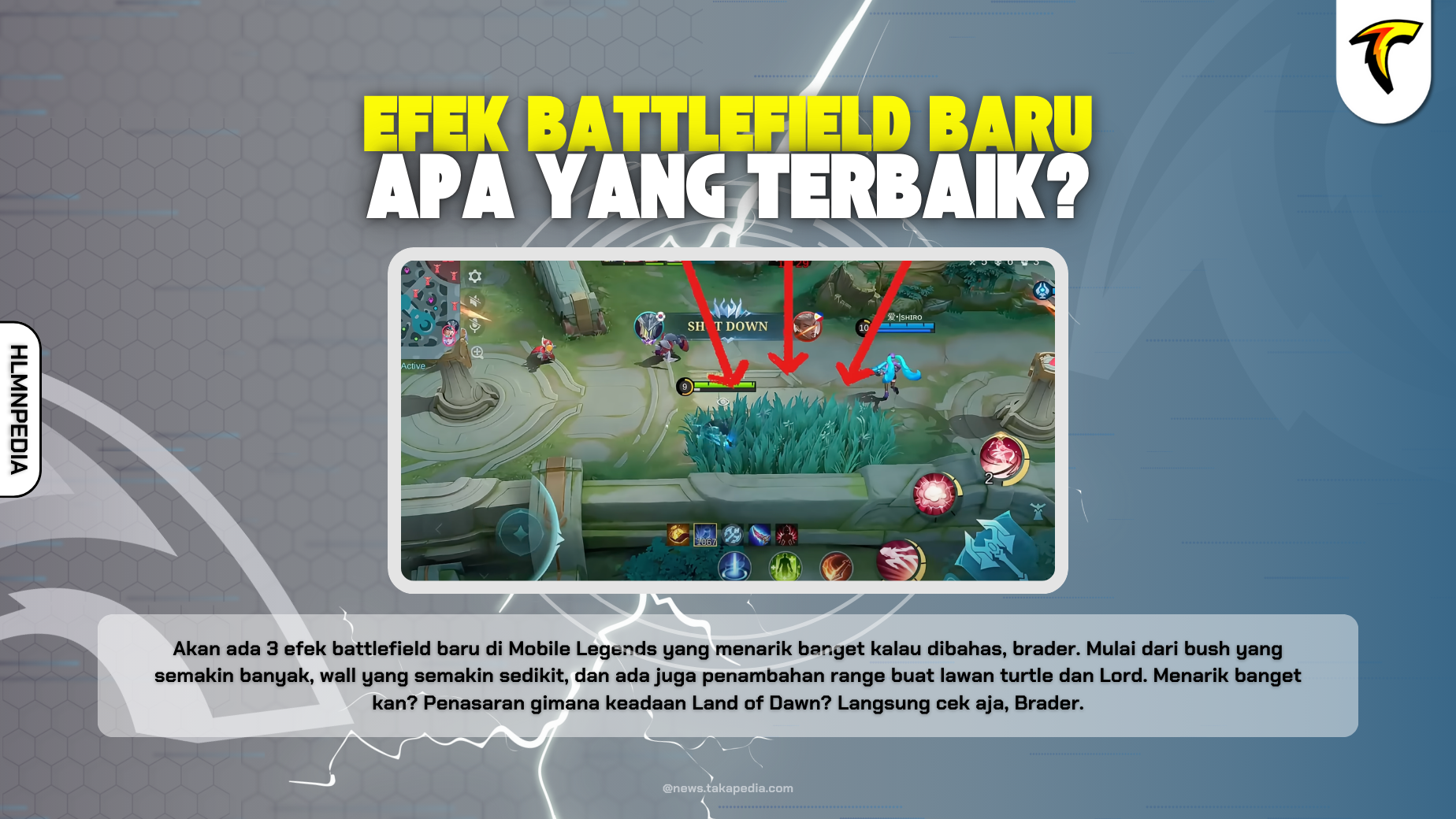Efek Battlefield Baru di Mobile Legends - Danger at Every Turn, Boulder Shatter, dan Overcharge Zone