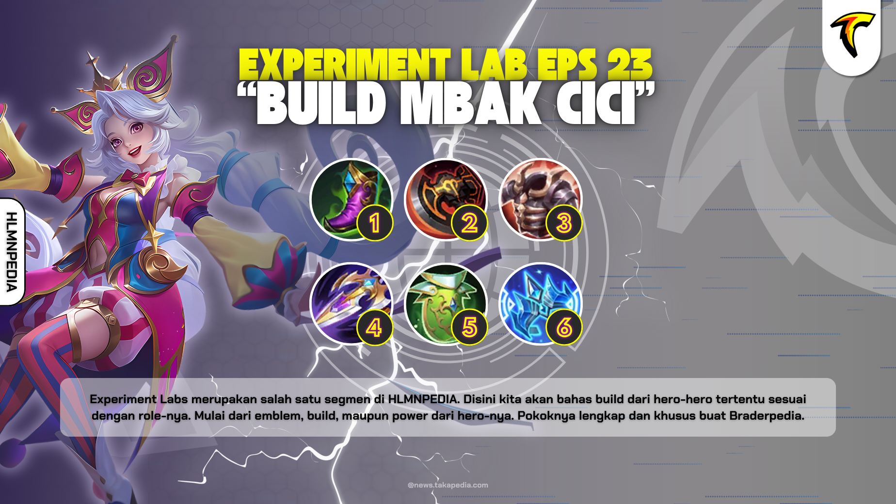 Build Cici Ini Sustain plus Sakit, Paket Lengkap! Experiment Labs Mpbile Legends Episode 23