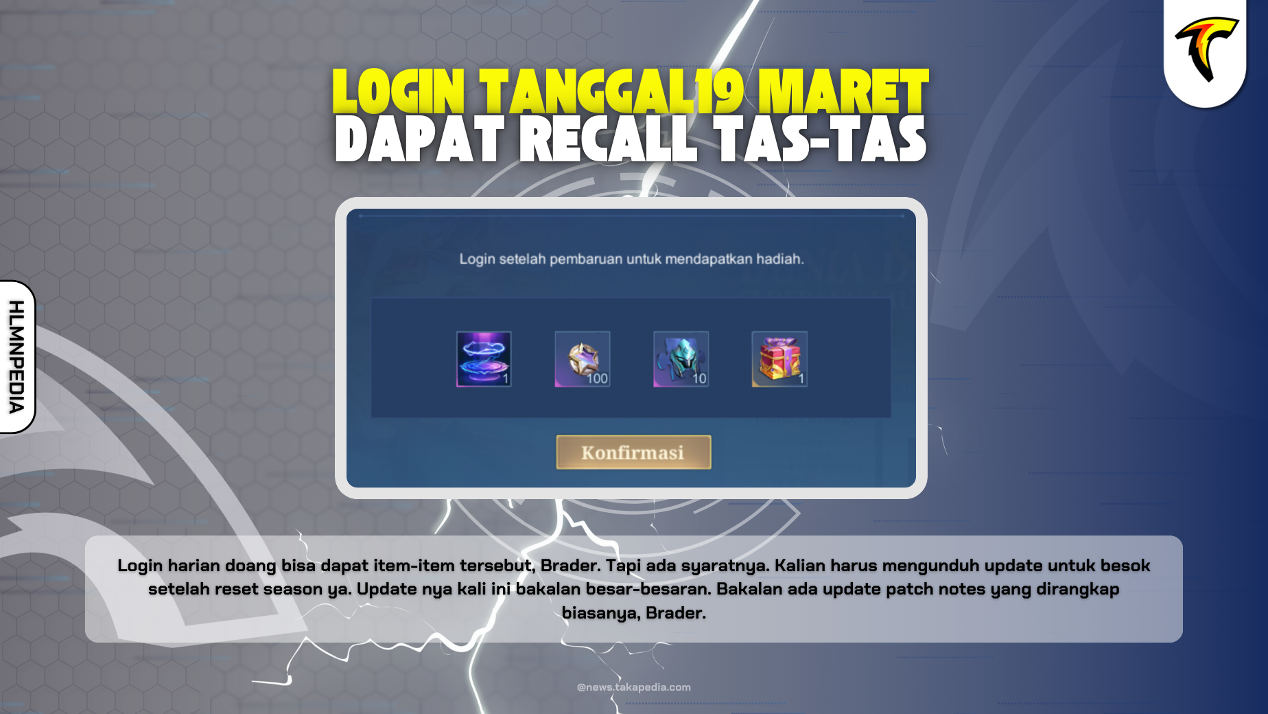 login tanggal 19 buat dapetin recall tas tas 3 hari