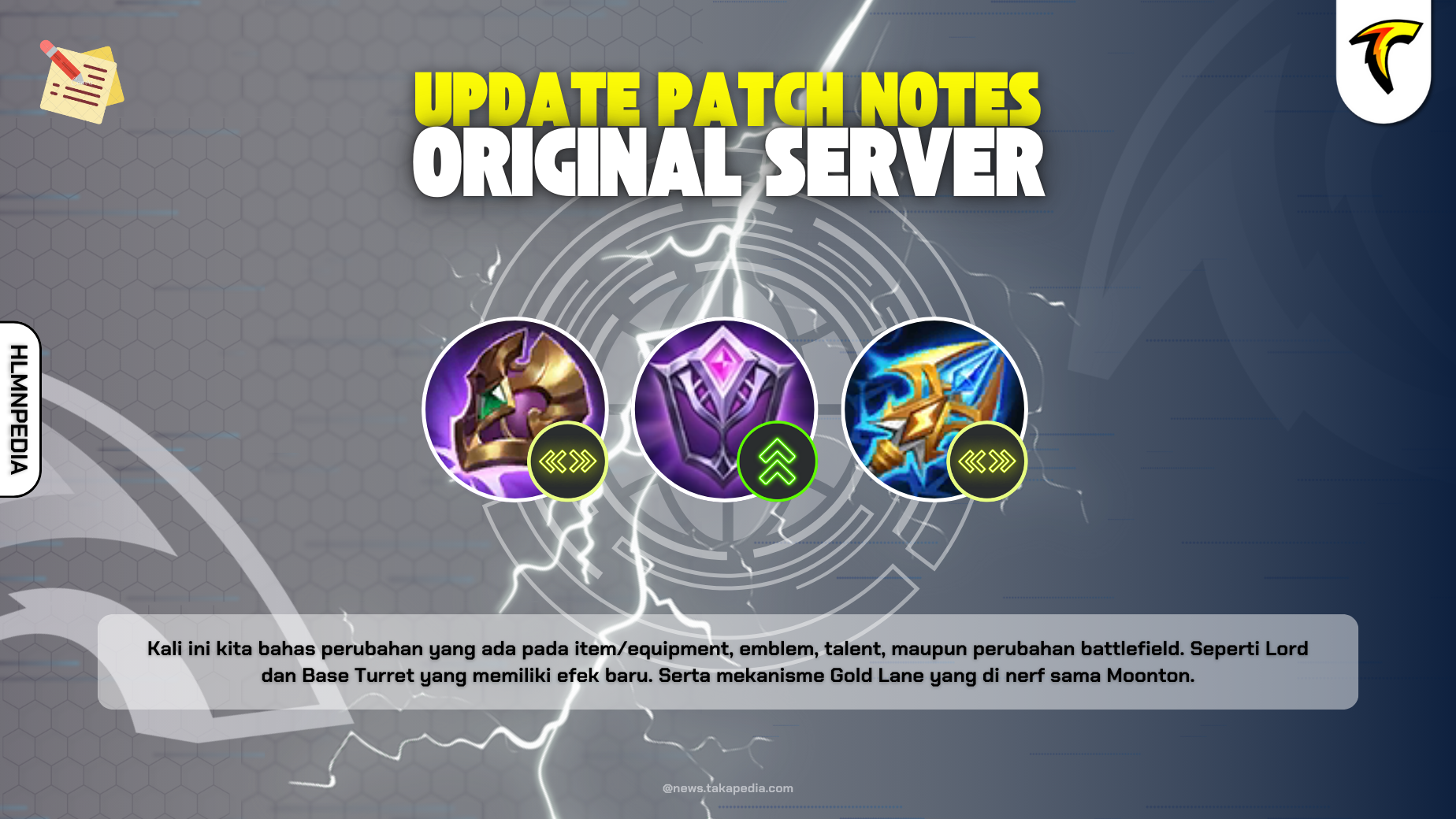 Update Patch Notes Terbaru Original Server Versi 1.9.68 - Item, Equipment, Emblem, Talent