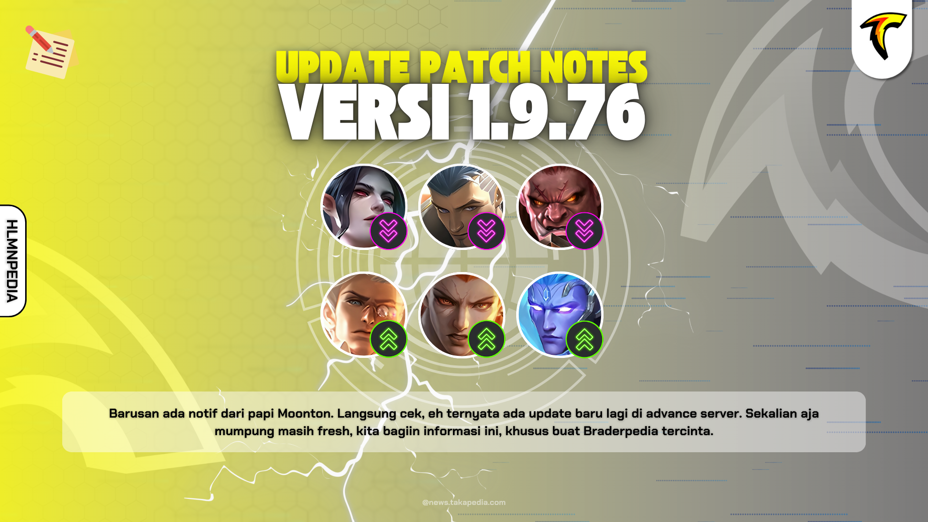 Update Patch Notes Advance Server Terbaru Versi 1.9.76 - Buff, Nerf, Adjustment Hero