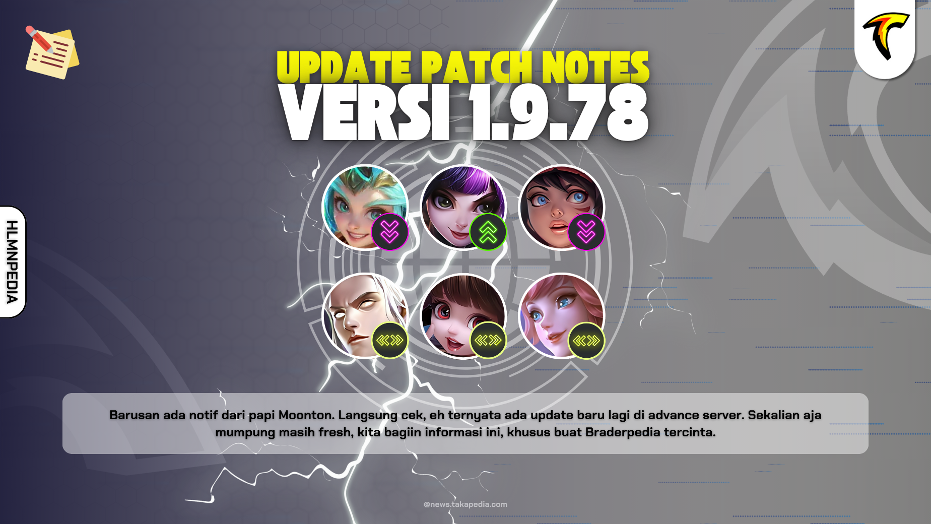 Update Patch Notes Advance Server Terbaru Versi 1.9.78 - Buff, Nerf, Adjustment Hero