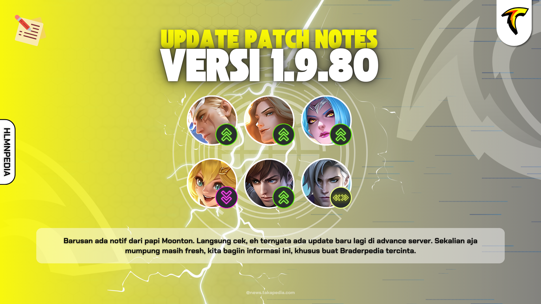Update Patch Notes Advance Server Terbaru Versi 1.9.80 - Buff, Nerf, Adjustment Hero