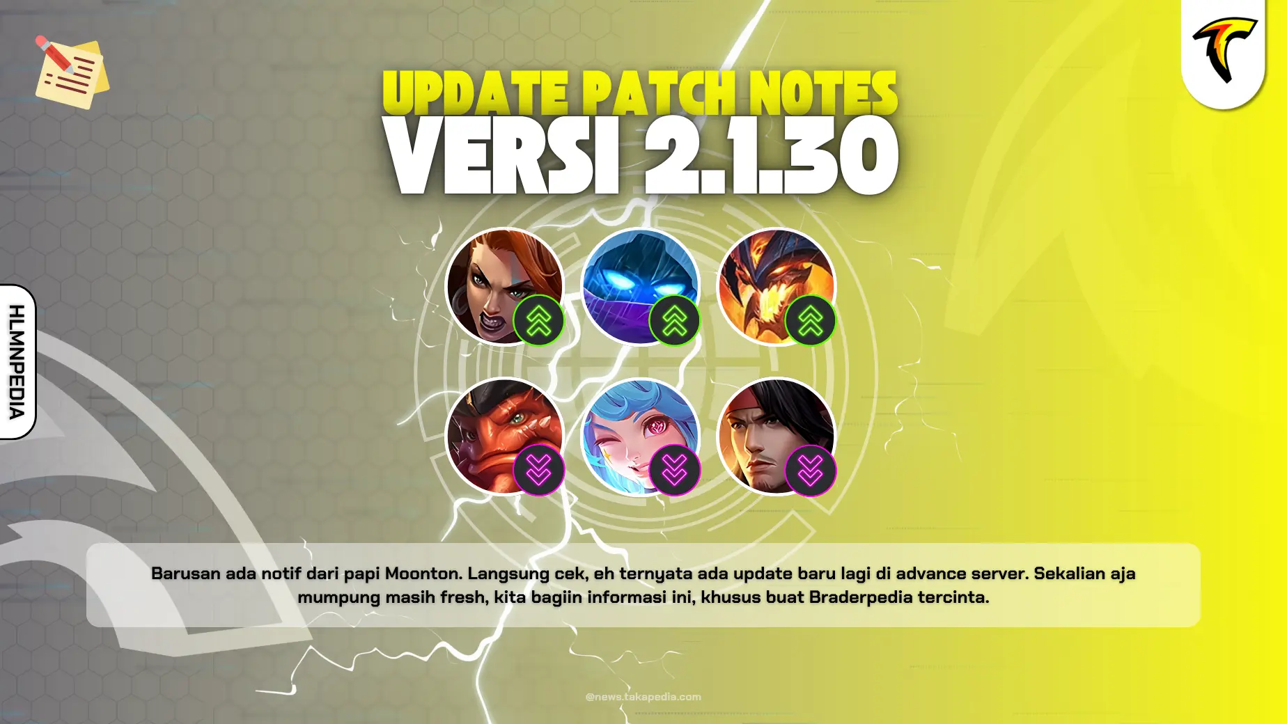 Update Patch Notes Original Server Terbaru Versi 2.1.30 - Buff, Nerf, Adjustment Hero