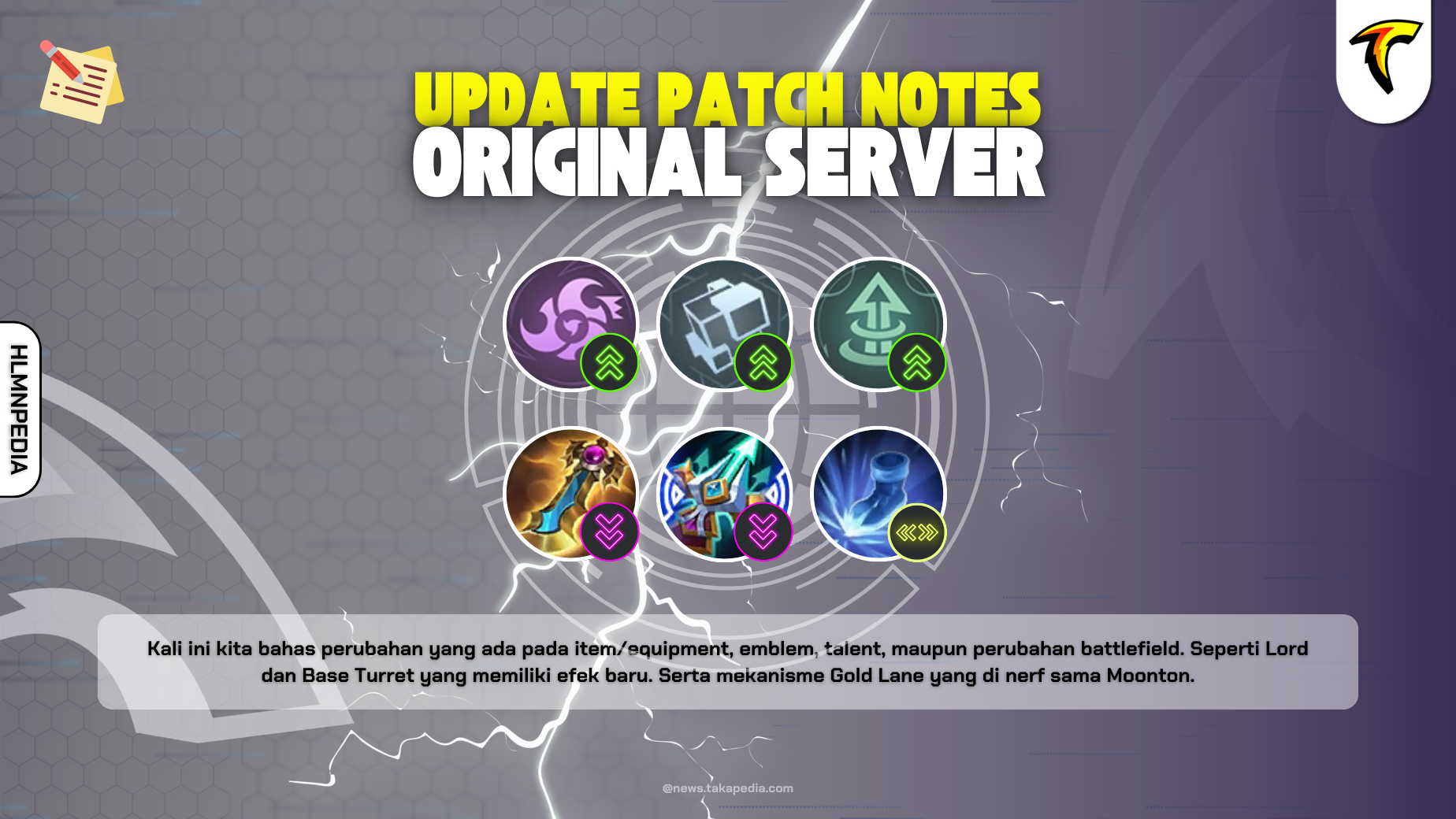 Update Patch Notes Terbaru Original Server Versi 1.9.64 - Item, Equipment, Emblem, Talent